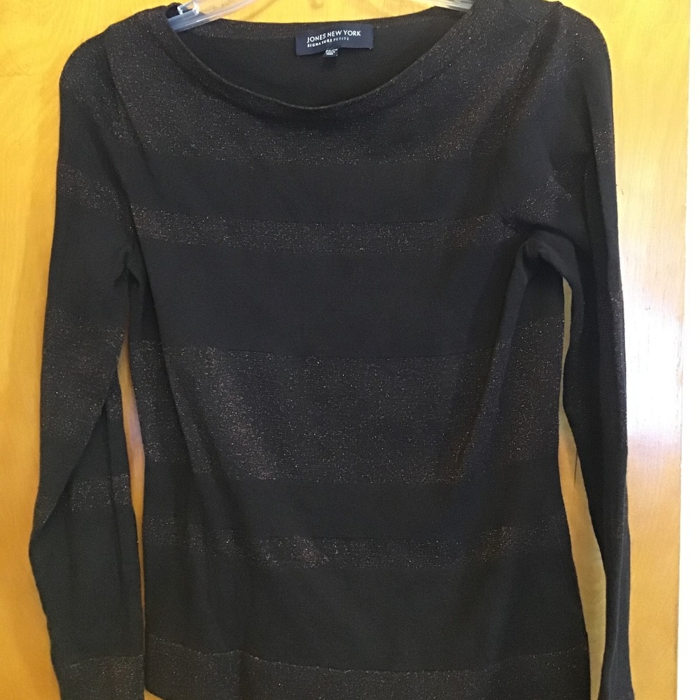 Jones New York PS Brown & Metallic Thin Sweater